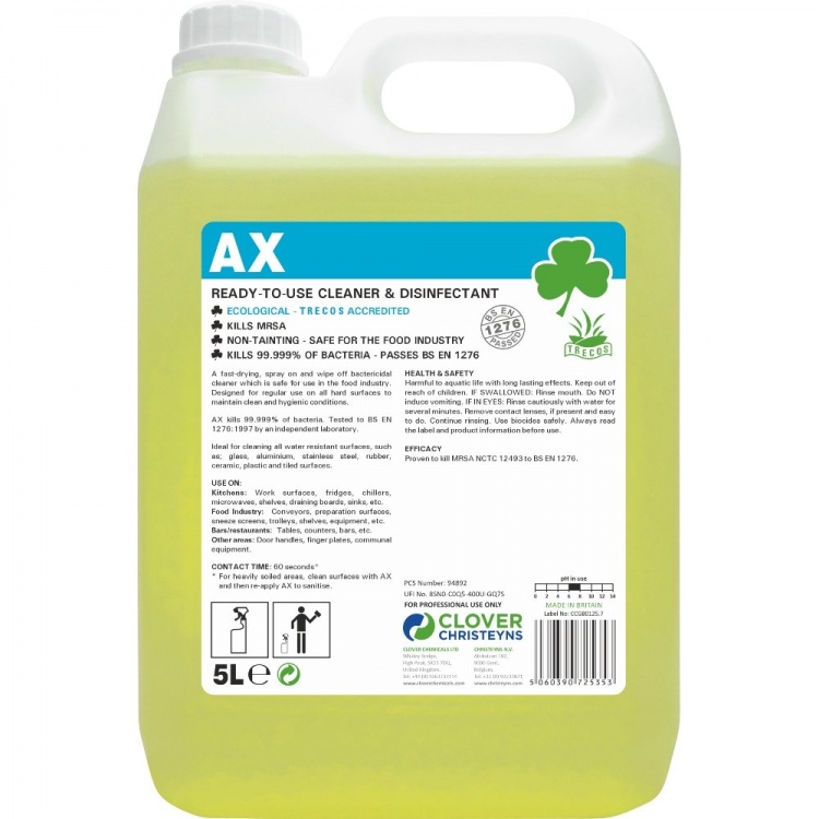 Clover Chemicals  AX - Bactericidal Surface Cleaner - Ready to use (242)